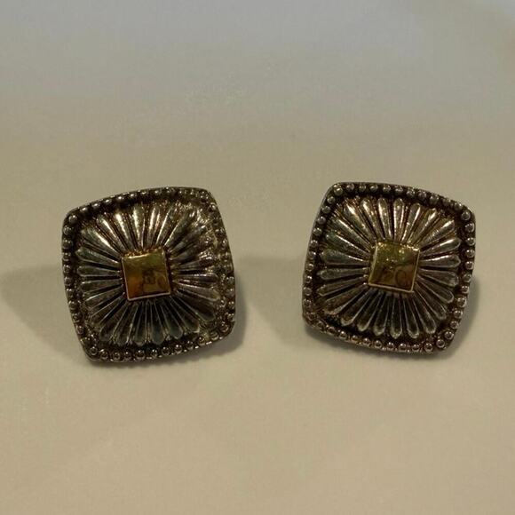 Avon Jewelry - Vintage Avon Signed Silver and Gold-tone Stud Earrings